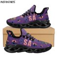 thumbnail image 1 of Zapatillas deportivas informales con diseño de bandera de EE. UU. para mujer, zapatos para caminar con cordones transpirables, zapatos planos con estampado de calavera y bandera estadounidense, 1 of 6