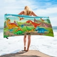 thumbnail image 4 of Beach Towel,Microfiber Beach Towel,Dinosaur Color Printed Quick Drying Beach Towel Bath Towel Wrap Towel Bath Towel Sand Proof,Absorbent Beach Blanket for Swimming,Sports,Gym 63x31.5 inch, 4 of 6