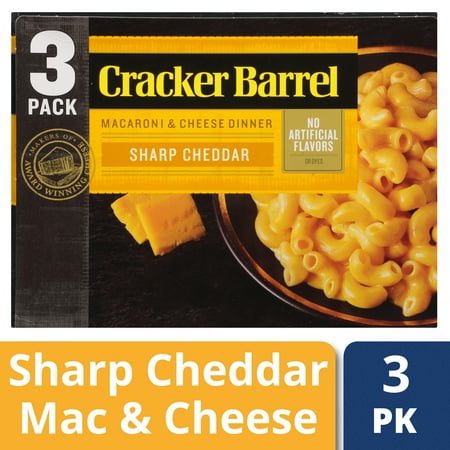 Cheddar Cheese Rice - Cracker Barrel Sharp Cheddar Macaroni & Cheese 3 - 14 oz Boxes