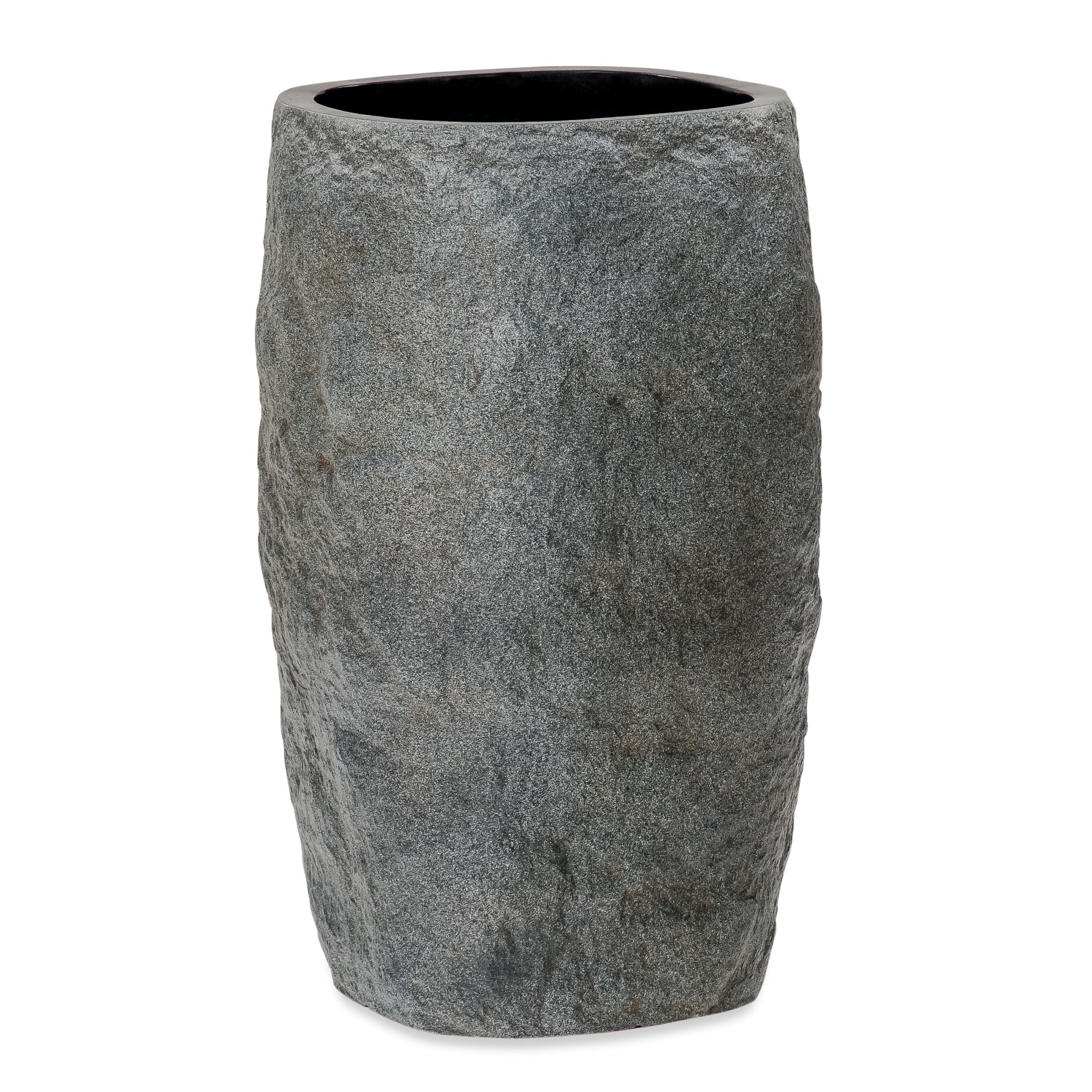 Christopher Knight Home 29.5" Outdoor Garden Urn Planter, Polyresin Stone Look Flower Pot, Gray