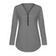 thumbnail image 3 of Pntutb - Blusa suelta de gasa para mujer, cuello en V, manga larga, con cremallera frontal Pntutb Pntutb-91, 3 of 6