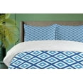 thumbnail image 4 of Ambesonne Abstract Duvet Cover Sets, Geometric Diamond Form, 2-King, Navy Sky Blue White, 4 of 7