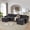 Dark Gray, variant on Kosynda 142"W U-Shaped Modular Sectional Sofa, Corduroy Comfy Cloud Couch with 2 Movable Ottomans for Living Room, Apartment, Home, Black