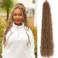 thumbnail image 1 of Extensiones de cabello Aayubb Blonde Soft Locs, ganchillo, 20 pulgadas, 7 paquetes, 1 of 6