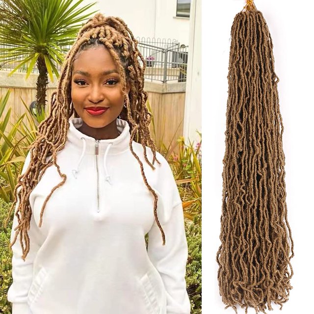 Extensiones de cabello Aayubb Blonde Soft Locs, ganchillo, 20 pulgadas, 7 paquetes