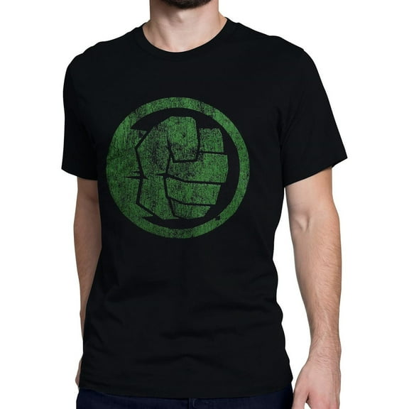 Hulk Fist Bump on Men's  Black T-Shirt-2XLarge