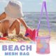 thumbnail image 4 of Bolsa de malla de playa de gran capacidad para coleccionistas, con cierre de cremallera y correa de hombro ajustable para niños y adultos., 4 of 5