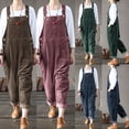 thumbnail image 3 of Mono largo casual de pana de color sólido, pantalones cómodos y de moda., 3 of 6