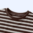 thumbnail image 5 of Zwiiyzr 2025 1-12Y Girl's Summer T-Shirt Dress Striped Print Short Sleeve Cotton Round Neck Casual Dress Brown, 5 of 6