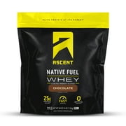 Ascent Native Fuel Whey Protein Powder, Chocolate, 4 lbs