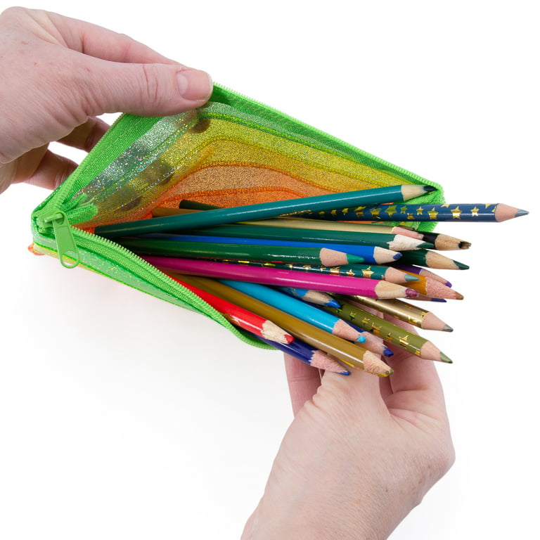 Dezsed Pencil Pouch School Supplies Glitter Pencil Case Shiny Pencil Case Student Stationery Storage Pencil Case Multicolor