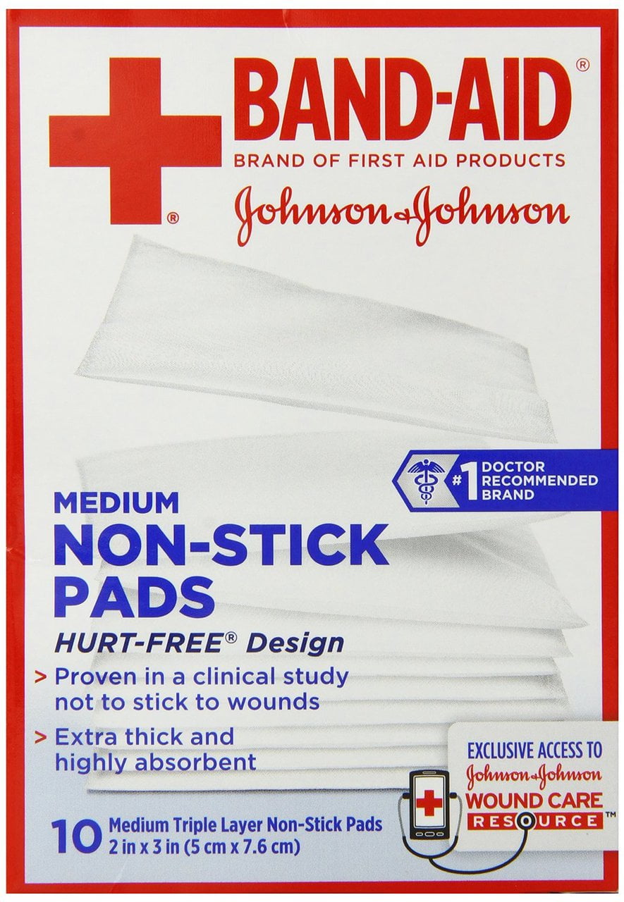 24 PACKS BandAid First Aid Pads, Medium Nonstick Pads, 10 Count