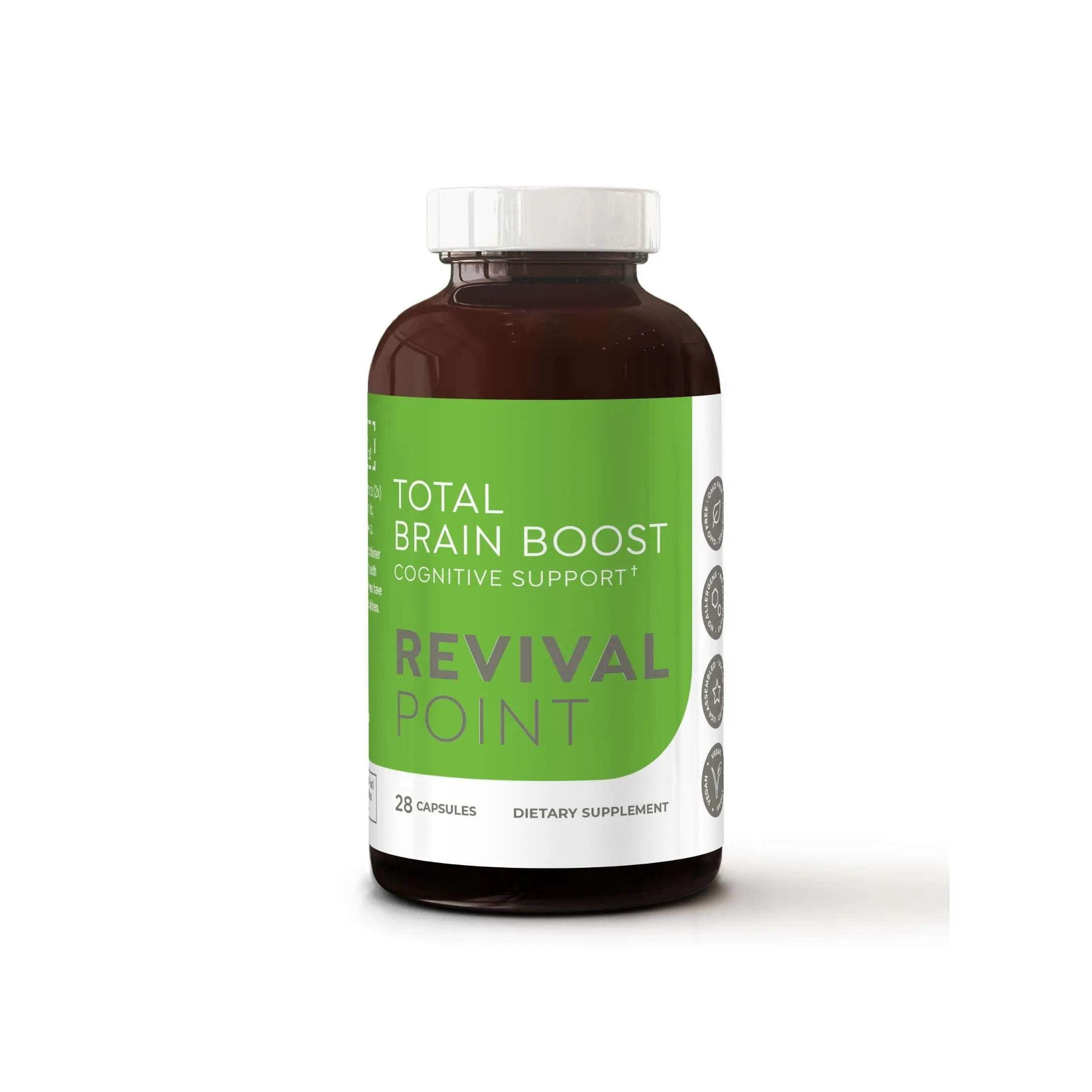 Total Brain Boost Cognitive Support for Memory & Focus - Brain Health Supplement - 1 Bottle Revival Point