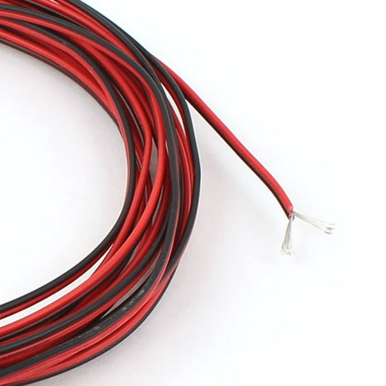AUTOMOTIVE ROUND TWIN 2 CORE CABLE 12V/24V THINWALL RED/BLACK AUTO WIRE