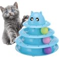 thumbnail image 1 of Juguete para gatos de 3 niveles, juguete para gatos con tres pelotas, juguete interactivo para gatitos, 1 of 5