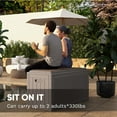 thumbnail image 5 of Patiowell 100 Gallon Resin Deck Box with cushion, Large Outdoor Storage Box with Padlock for Patio Furniture,Light Brown, 5 of 8