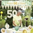 thumbnail image 2 of YANSION 50th Birthday Decorations for Women, Sand White Sage Green Gold 50th Happy Birthday Banner with Balloons, Lady 50 Years Old Birthday Backdrop Yard Signs Fifty Birthday Decor Supplies, 2 of 8