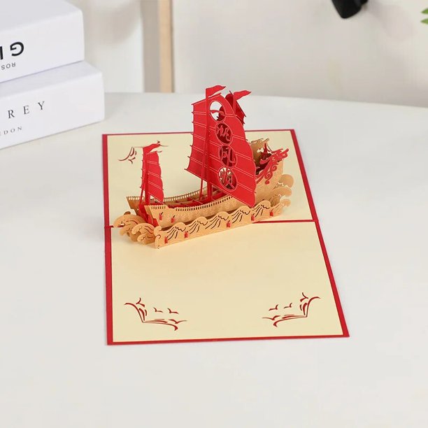 Tarjetas de Felicitación Pop-UP 3D de vehículos de transporte creativos, postales, boda, cumpleaños, aniversario, regalos de Navidad hechos a mano, 2024
