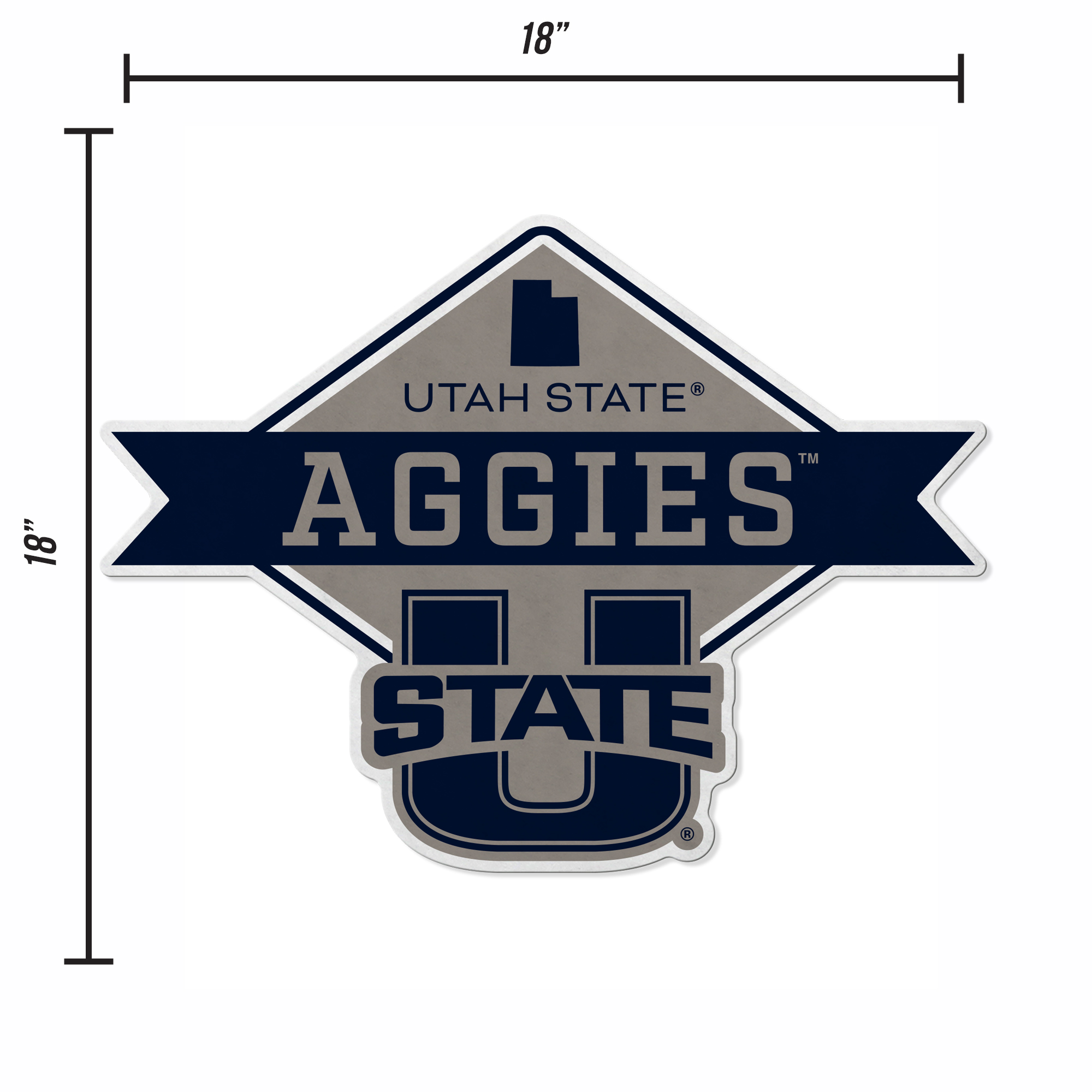 Utah State University Shape Cut Logo With Header Card - Diamond Design