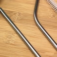thumbnail image 4 of 2 Pieces 21.5cm Stainless Steel Reusable straw Reusable Drinking Bottle Straight Bend Straw Soft Tube Brush Cleaner, 4 of 8