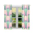 thumbnail image 2 of BSDHOME Multicolor Secteur Motif Fenêtre Rideau de Cuisine 26x39 Pouces (Deux Pièces), 2 of 3