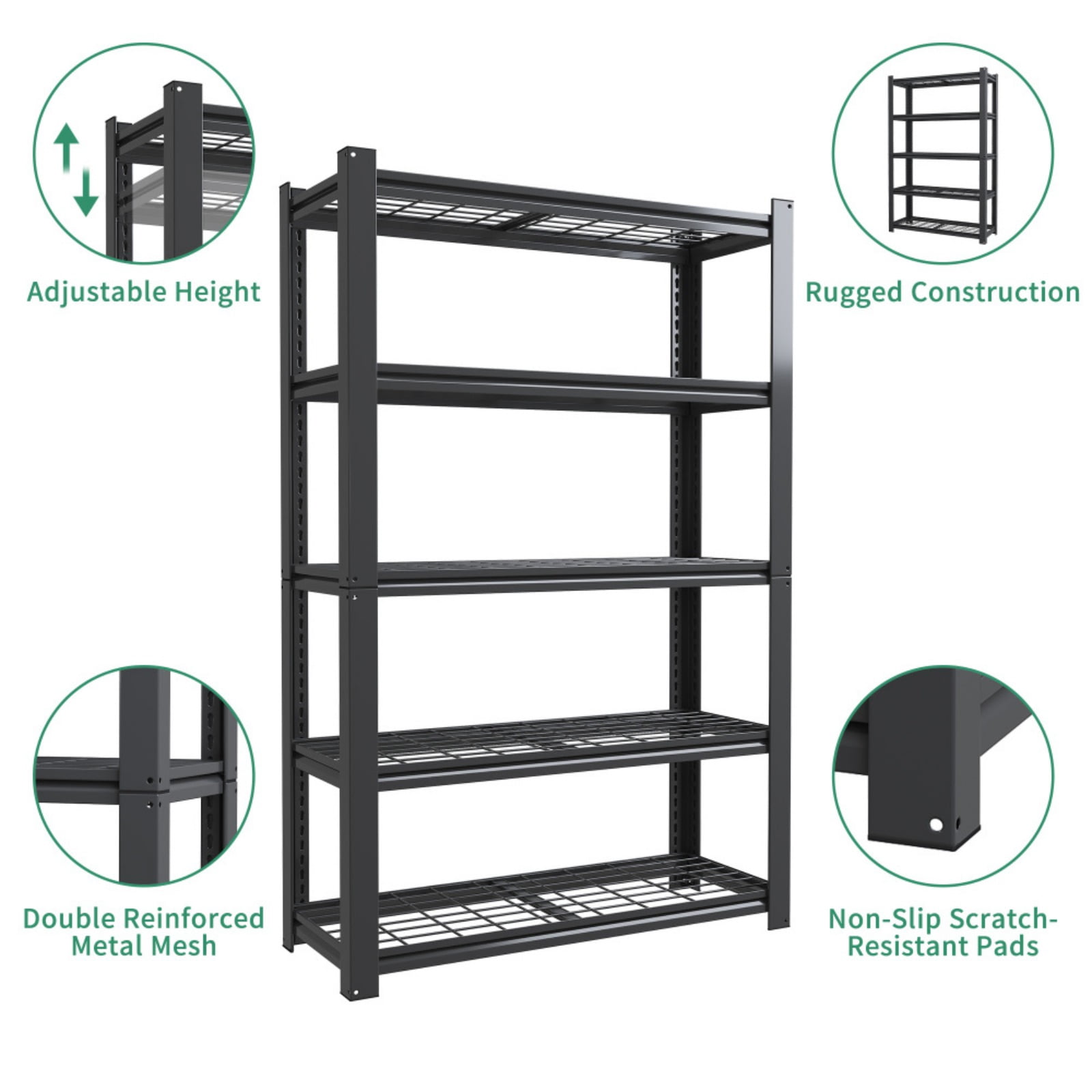 Metal Shelves for Storage Garage Shelving 2000LBS Heavy Duty Storage Shelves Adjustable Garage Shelf Industrial Shelving Unit Storage Utility Rack