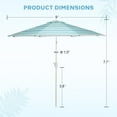 thumbnail image 5 of Aoodor 9FT Outdoor Patio Umbrella with 8 Steel Ribs and Push Button Tilt Crank, Green and Blue, 5 of 8