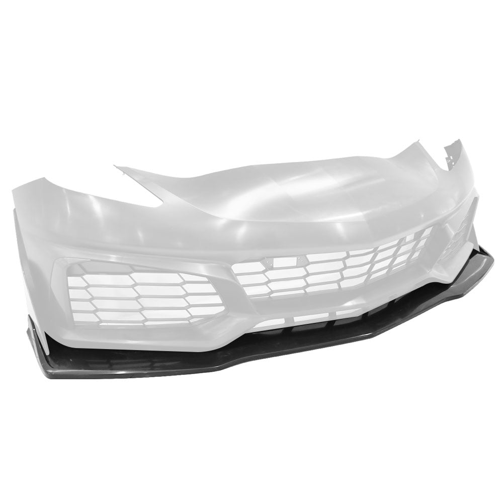 Ikon Motorsports Compatible with 14-19 Chevy Corvette C7 PP Front Bumper Lip Upgrade To 2019 ZR1