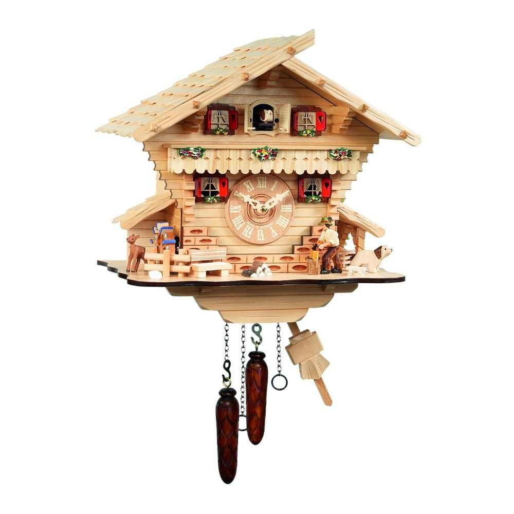 13.25" Engstler BatteryOperated Full Size Cuckoo Wall Clock