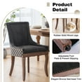 thumbnail image 5 of Dining Chairs Set of 2, LEGAHOME Black Fabric Upholstered Dining Chairs, Mid-century Kitchen Chairs with High Back, Bronze Nail Head, Solid Wood Legs, Black, 2 Pcs, 5 of 9