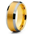 thumbnail image 2 of His and Hers - 6mm & 8mm -Tungsten Wedding Band - Yellow Gold Tungsten Ring - Yellow Gold Ring, 2 of 6