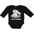 thumbnail image 3 of Inktastic I Love My Mommy Cute Elephants with Moon and Stars Boys or Girls Long Sleeve Baby Bodysuit, 3 of 5