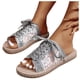 thumbnail image 3 of Bmisegm Women's Large Size Colorblocking Casual Round Toe Women's Single Shoes Lace up Ethnic Style Printed Sports Style Drag Shoes Sandals Women Summer Silver 6.5, 3 of 5