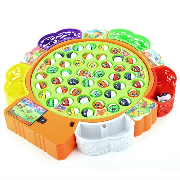 Music Colorful Spin Fishing Toy, Fishing Game, Children Fishing Kit Gift For Kids With Fishing Plate