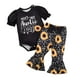 thumbnail image 4 of Conjunto de camisetas, tops y pantalones acampanados para niña, conjunto de ropa de verano para niños, conjunto para parque 3 a 6 meses, 4 of 9