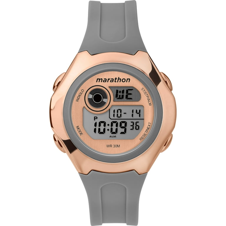 1000HOUR HEARING MARATHON 2020/6〜2021/5 Marathon by Timex Women's Digital 39mm Gray/Rose Gold-Tone