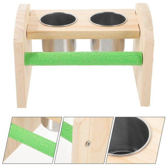 MERRYHAPY Wooden Indoor Parrot Stand Bird Perch for Small to Medium Birds, 18x13cm, Bird Cage Accessory and Home Decor