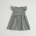 thumbnail image 2 of MEZZALL Children Clothing For Summer Girls Plaid Dress O-Neck With Flared Sleeves Sweet And Adorable Dress Toddler Daily Wear Versatile / 3-4 Years, 2 of 4