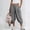 Gray, variant on Women's Crossover Waist Loose Jogger Linen Capri Pants, Breathable with Pockets for Summer Daily Casual Commute Wear Black M