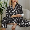 thumbnail image 6 of Uemuo Anchors Pattern Womens Pajama Sets,PJ Set for Women,Pajamas for Women Logo,Long Sleeve Pajama Set for Women,Soft Long Sleeve Top With Pants-Large, 6 of 9