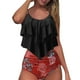 thumbnail image 4 of Augper Fashion Women Sexy Swimwear Printed Ruffles Bikini Split Swimsuit, 4 of 9