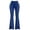 Blue, variant on Women's Flare Pants Split Flare Hem High Waist Pants Casual Tummy Control Athleisure Bell Bottom Trousers Yoga Gym Workout Blue