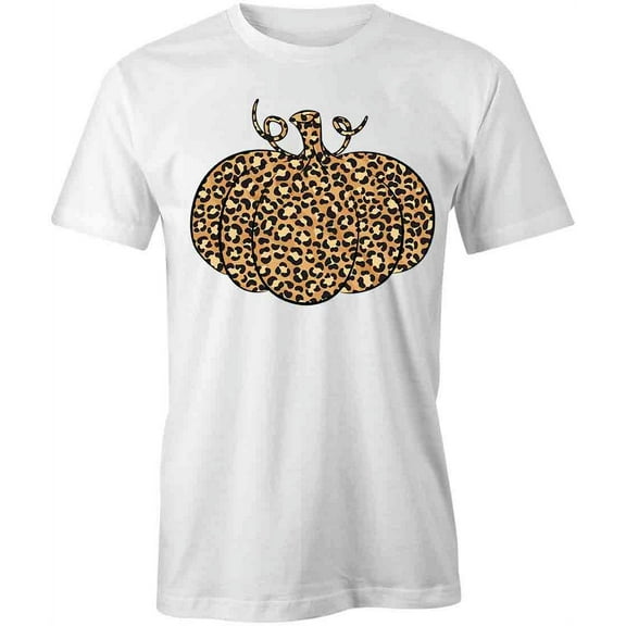 Leopard Pumpkin T-Shirt | Cool Fall White Tee Gift
