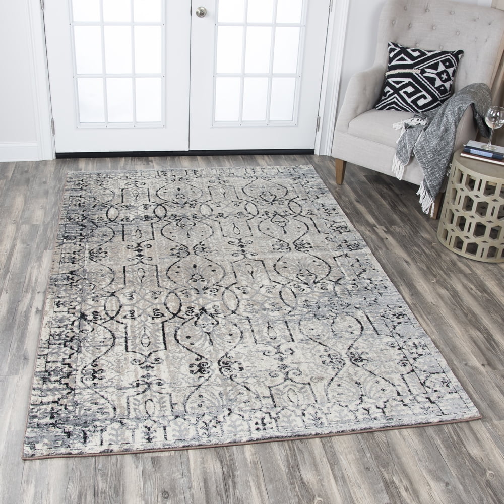 Rizzy Rugs Panache Area Rug PN6982 Taupe Circles Curves 3' 3" x 5' 3" Rectangle