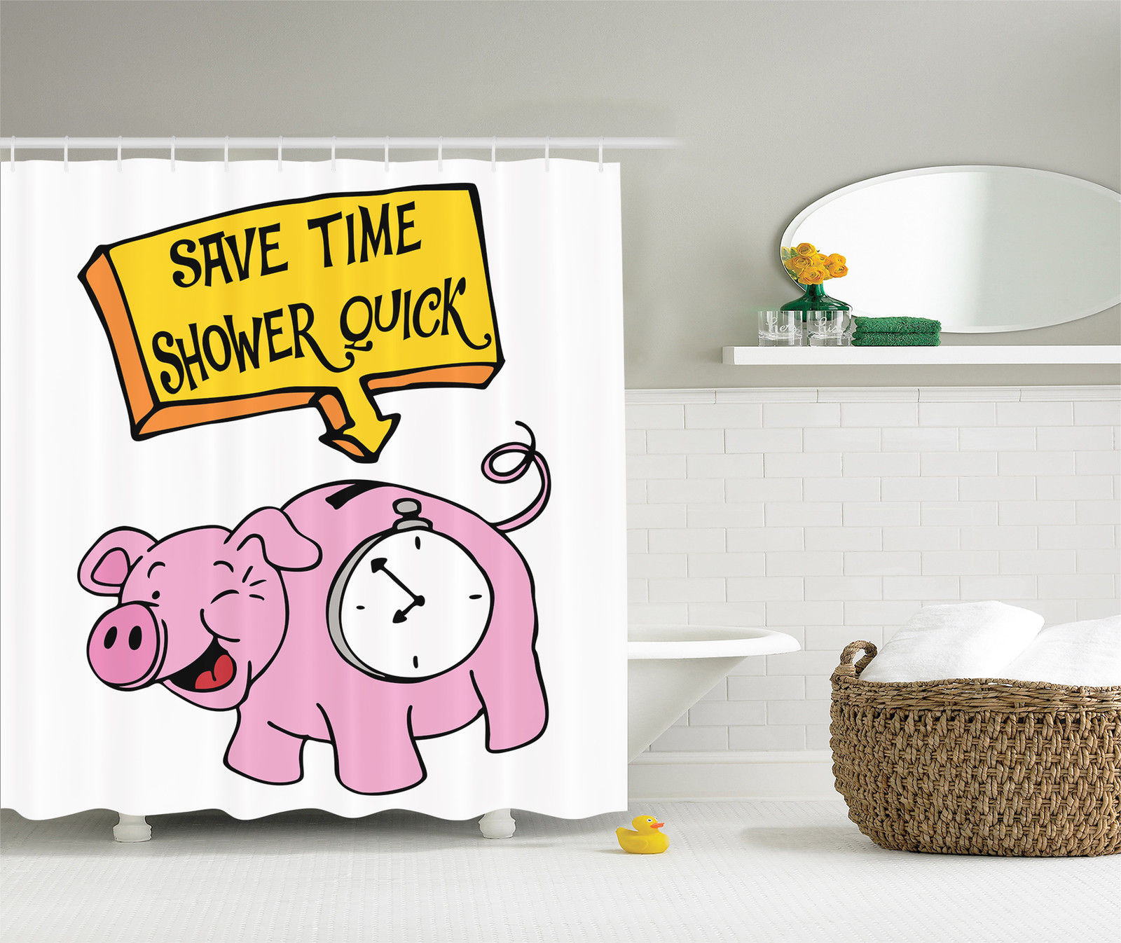 Piggy Bank Funny Quotes Attorney Gifts Polyester Fabric Shower Curtain
