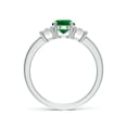 thumbnail image 2 of ANGARA Lab Grown 1.1 Ct Emerald & Trapezoid Diamond Three Stone Engagement Ring for Women in 14K White Gold (Size-8x6mm) | May Birthstone, Anniversary, Jewelry Gift for Women | Lab-Grown Emerald Ring, 2 of 9