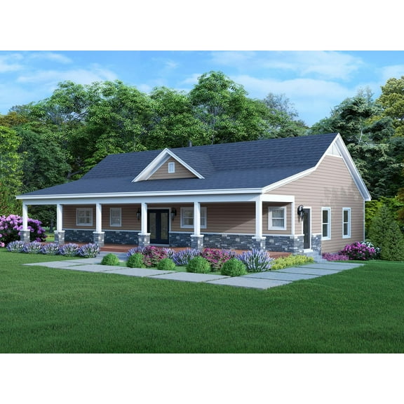 763-17401: Traditional Country 4 Bed, 3 Bath Luxury Home Plan, 3154 Sq Ft: Full Blueprints with License to Build by Home Plan Marketplace - Lesuto