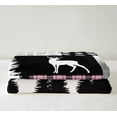 thumbnail image 3 of Woodland Throw Blanket Hunting Bear Deer Patchwork Pink Buffalo Plaid Blanket Camper Decor,Rustic Cabin Barn Door Fleece Blanket Bedroom Decor,Wildlife Paw Print Pine Trees Fuzzy Blanket 60"x80", 3 of 6