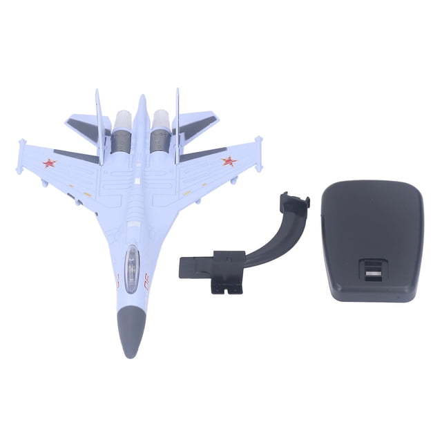 Modelo de avión de combate de 21,5 cm, modelo de juguete de combate de simulación fundido a presión de aleación para niños y adultos, color morado y azul