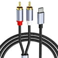 thumbnail image 1 of Cable tipo C a RCA Adaptador de cable auxiliar de audio estéreo macho RCA 1.2M Wmkox8yii, 1 of 8